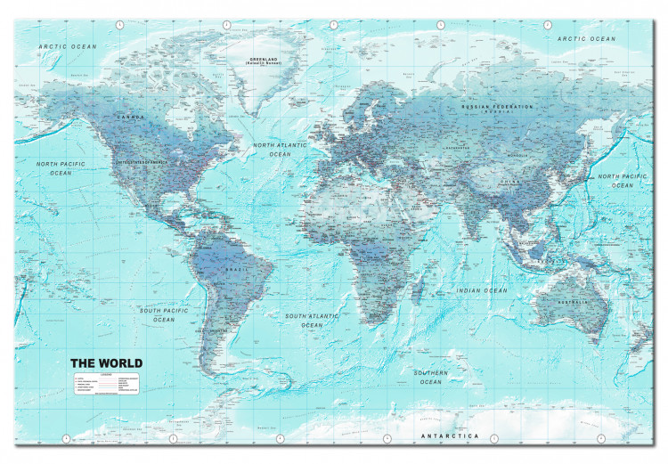 Cork Pinboard World Map: Sky Blue World [Cork Map] 98030 additionalImage 2