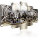 Canvas Abstraction: New York (5-piece) - New York Architecture in Gold 98230 additionalThumb 2