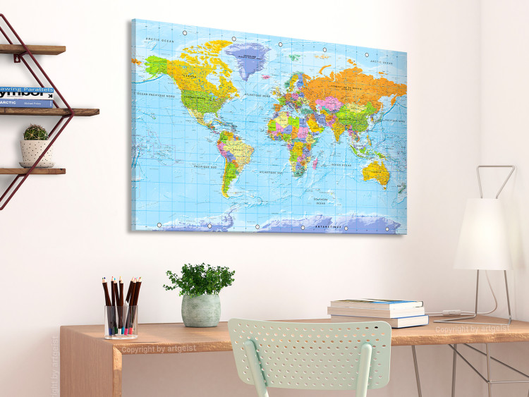 Canvas Art Print World Map: Orbis Terrarum (FR) (1-piece) - Map in French 106240 additionalImage 3