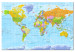 Canvas Art Print World Map: Orbis Terrarum (FR) (1-piece) - Map in French 106240