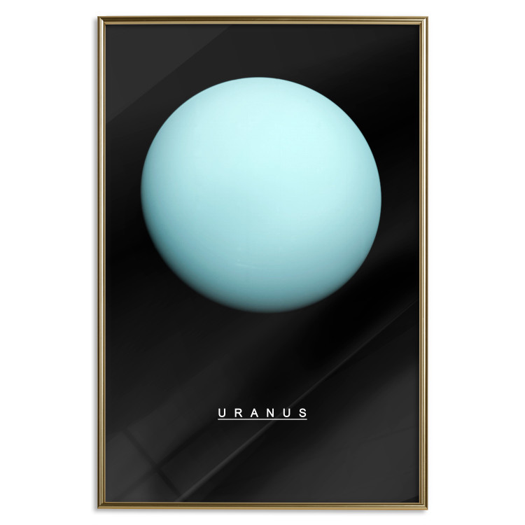 Poster Uranus - blue planet and English text against a dark space backdrop 116740 additionalImage 16