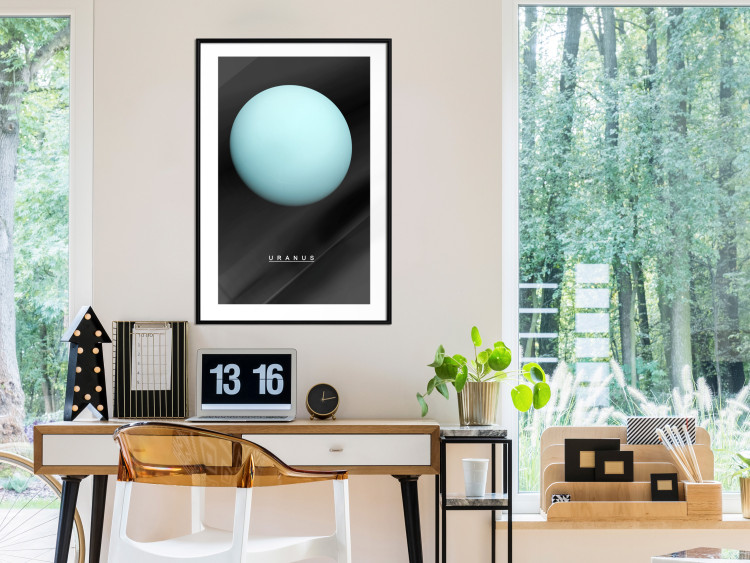 Poster Uranus - blue planet and English text against a dark space backdrop 116740 additionalImage 4