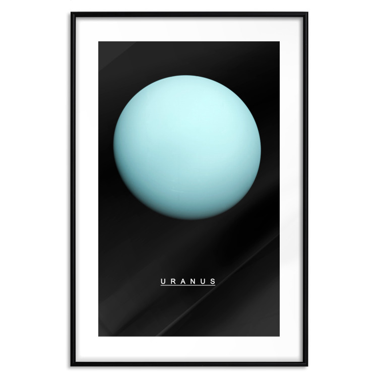 Poster Uranus - blue planet and English text against a dark space backdrop 116740 additionalImage 15