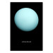Poster Uranus - blue planet and English text against a dark space backdrop 116740