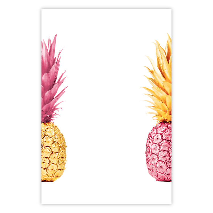 Poster Contrasts - composition with colorful tropical fruits and white background 116940