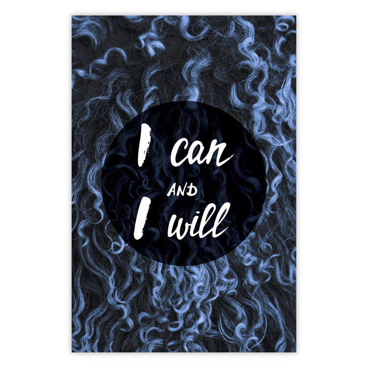 Poster I can and I will - dark composition with white English text 117540