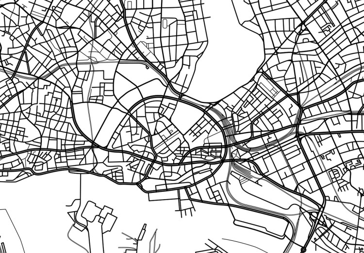 Canvas Hamburg - a minimalistic black and white map of the German city 118440 additionalImage 5