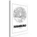 Canvas Hamburg - a minimalistic black and white map of the German city 118440 additionalThumb 2