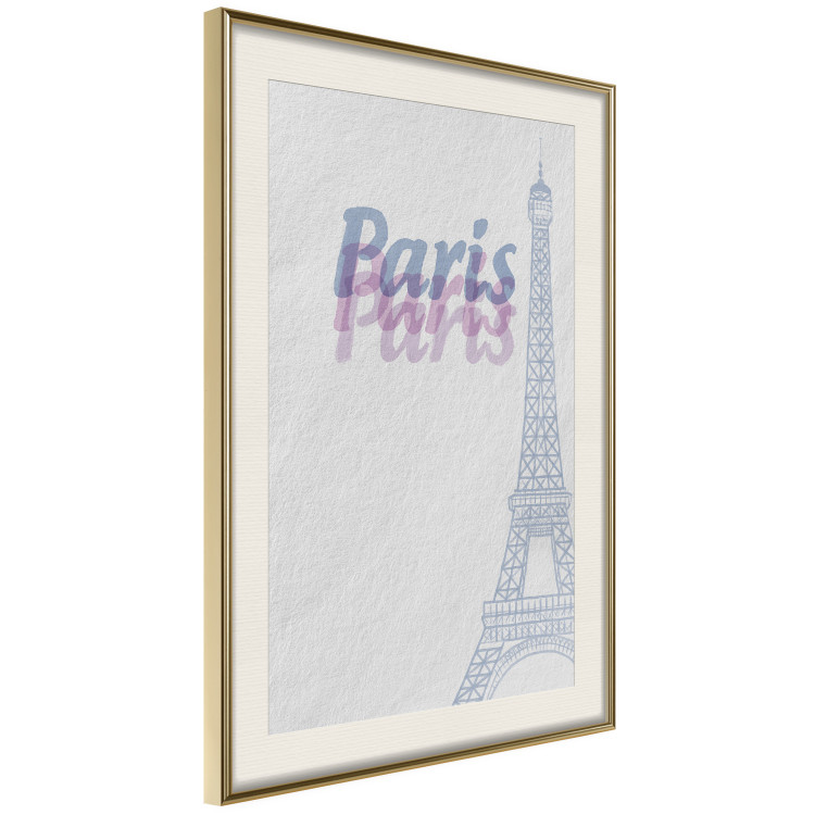 Poster Paris in Watercolors - composition with the Eiffel Tower and English texts 118640 additionalImage 2