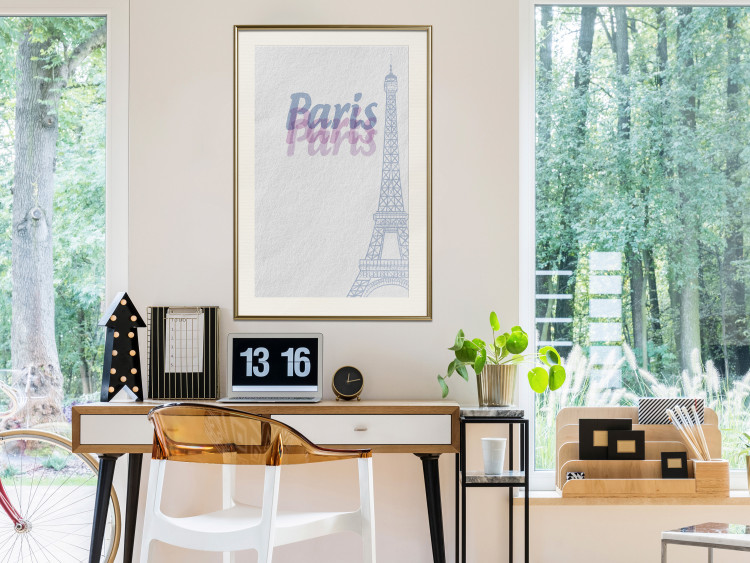 Poster Paris in Watercolors - composition with the Eiffel Tower and English texts 118640 additionalImage 24