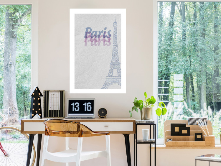 Poster Paris in Watercolors - composition with the Eiffel Tower and English texts 118640 additionalImage 4