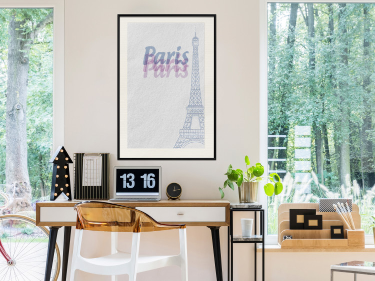 Poster Paris in Watercolors - composition with the Eiffel Tower and English texts 118640 additionalImage 23