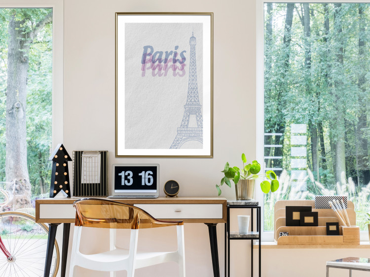 Poster Paris in Watercolors - composition with the Eiffel Tower and English texts 118640 additionalImage 15