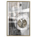Poster Silver Symmetry - industrial abstraction with a sphere on an irregular background 118940 additionalThumb 26