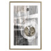 Poster Silver Symmetry - industrial abstraction with a sphere on an irregular background 118940 additionalThumb 23