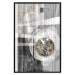 Poster Silver Symmetry - industrial abstraction with a sphere on an irregular background 118940 additionalThumb 24