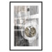Poster Silver Symmetry - industrial abstraction with a sphere on an irregular background 118940 additionalThumb 27
