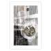 Poster Silver Symmetry - industrial abstraction with a sphere on an irregular background 118940 additionalThumb 25
