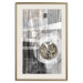 Poster Silver Symmetry - industrial abstraction with a sphere on an irregular background 118940 additionalThumb 22