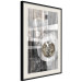 Poster Silver Symmetry - industrial abstraction with a sphere on an irregular background 118940 additionalThumb 3