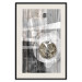 Poster Silver Symmetry - industrial abstraction with a sphere on an irregular background 118940 additionalThumb 21