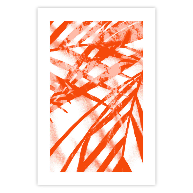 Poster Palm Composition - orange-red leaves of a tropical plant 119040 additionalImage 25