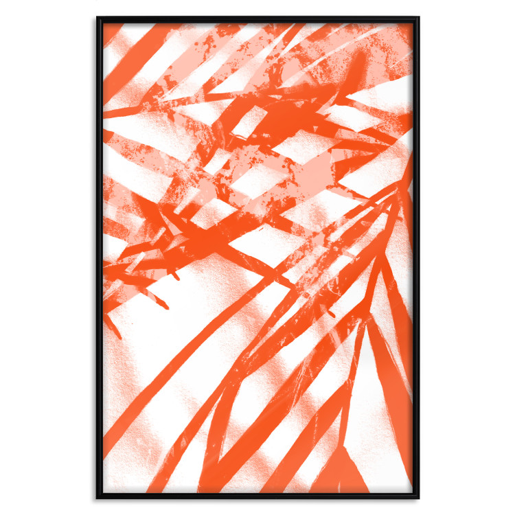 Poster Palm Composition - orange-red leaves of a tropical plant 119040 additionalImage 24