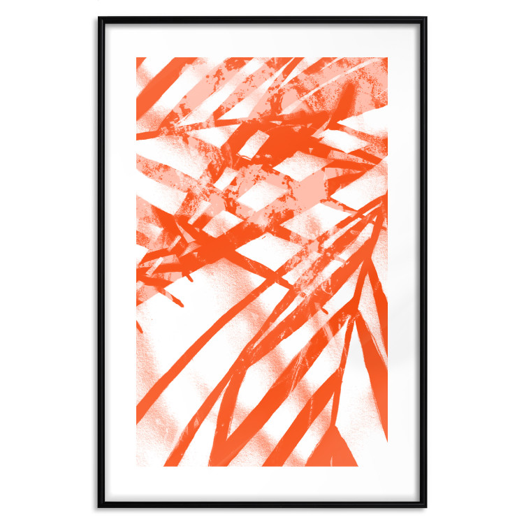 Poster Palm Composition - orange-red leaves of a tropical plant 119040 additionalImage 15