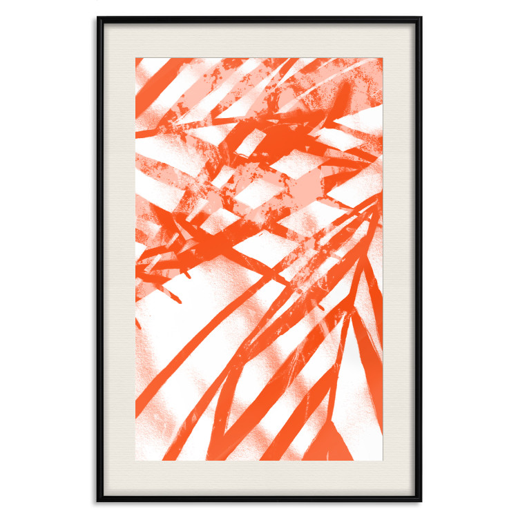 Poster Palm Composition - orange-red leaves of a tropical plant 119040 additionalImage 18