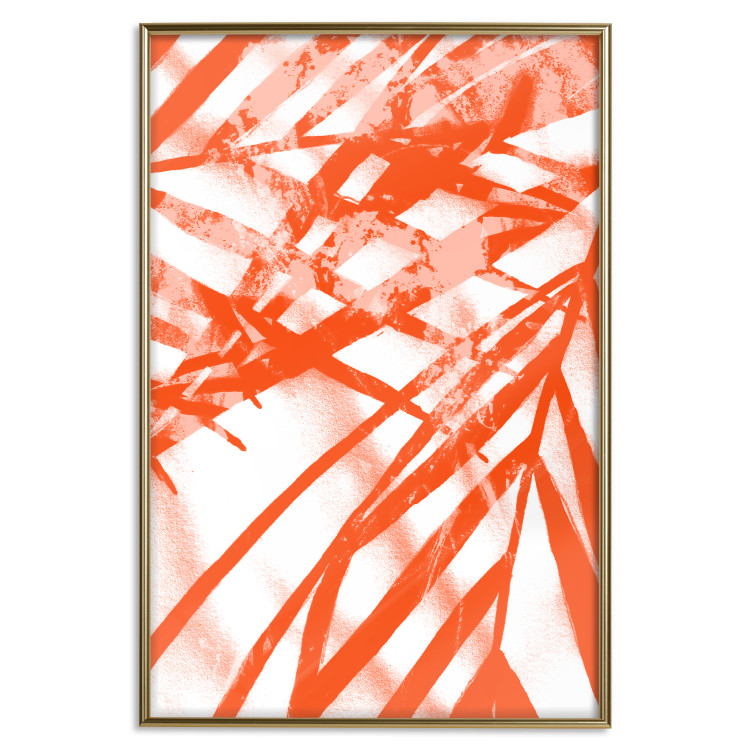 Poster Palm Composition - orange-red leaves of a tropical plant 119040 additionalImage 20