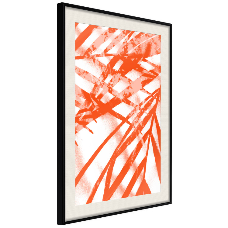 Poster Palm Composition - orange-red leaves of a tropical plant 119040 additionalImage 3
