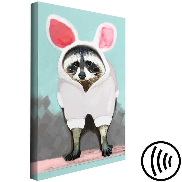 Canvas Print Raccoon disguised as a hare - a funny animal theme for a child's room 123040 additionalImage 6