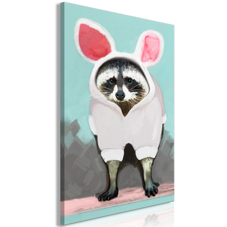 Canvas Print Raccoon disguised as a hare - a funny animal theme for a child's room 123040 additionalImage 2