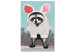 Canvas Print Raccoon disguised as a hare - a funny animal theme for a child's room 123040