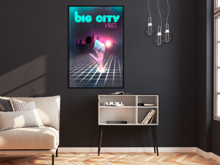 Wall Poster Big City Vibes - blue and pink captions in fantasy motif 123640 additionalImage 3