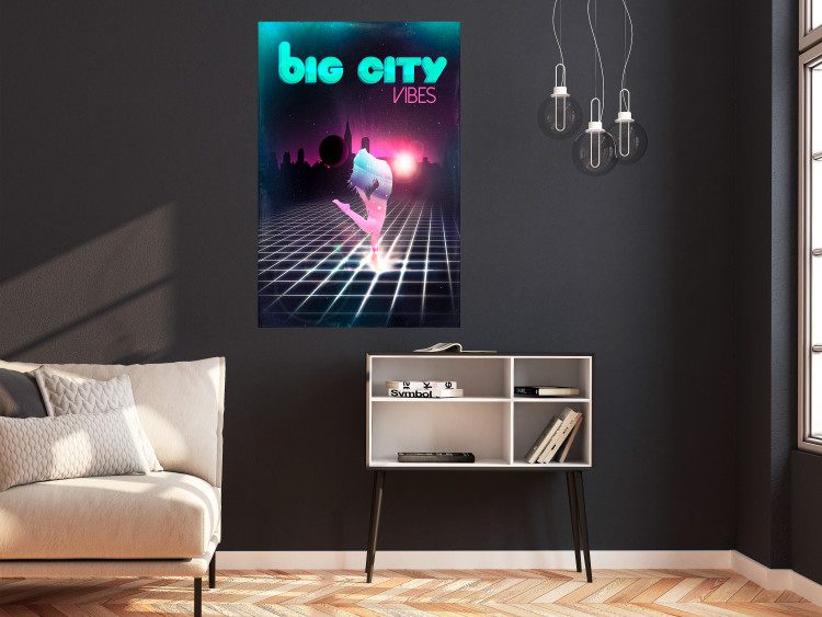 Wall Poster Big City Vibes - blue and pink captions in fantasy motif 123640 additionalImage 17