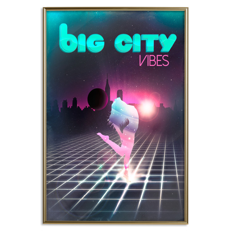 Wall Poster Big City Vibes - blue and pink captions in fantasy motif 123640 additionalImage 16
