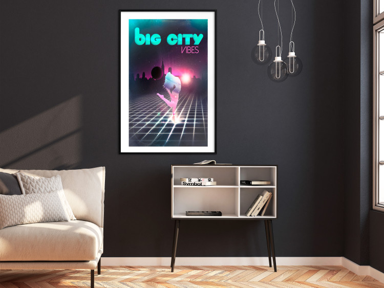 Wall Poster Big City Vibes - blue and pink captions in fantasy motif 123640 additionalImage 4