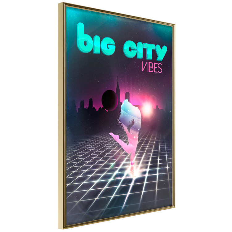 Wall Poster Big City Vibes - blue and pink captions in fantasy motif 123640 additionalImage 12