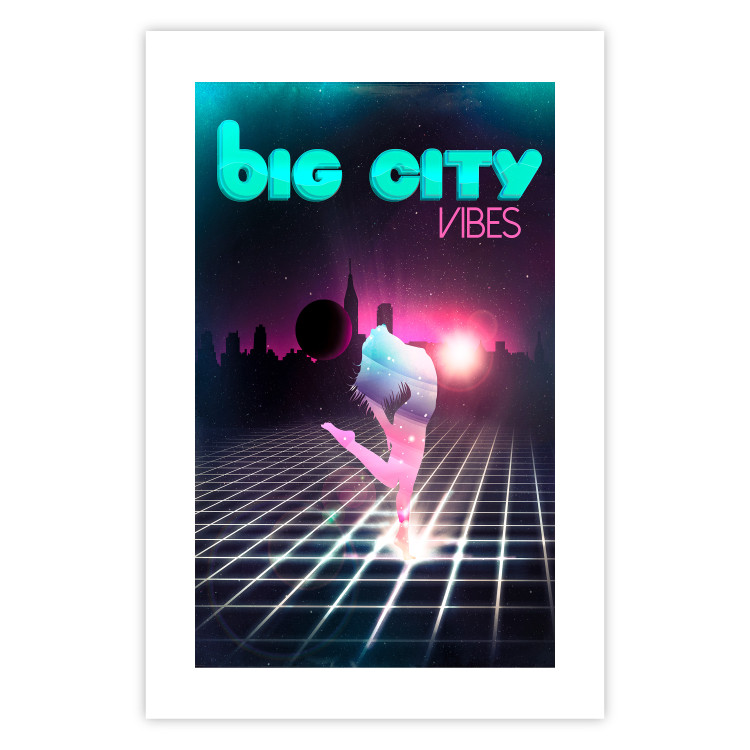 Wall Poster Big City Vibes - blue and pink captions in fantasy motif 123640 additionalImage 19