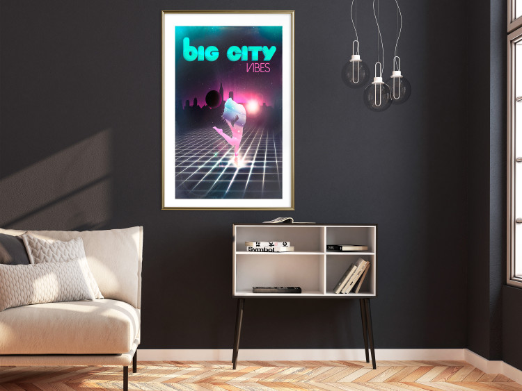 Wall Poster Big City Vibes - blue and pink captions in fantasy motif 123640 additionalImage 13