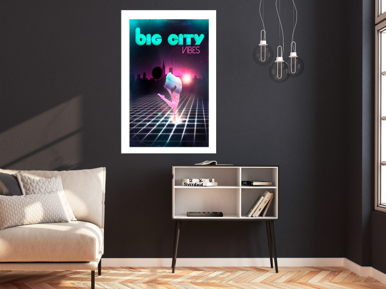 Wall Poster Big City Vibes - blue and pink captions in fantasy motif 123640 additionalImage 2