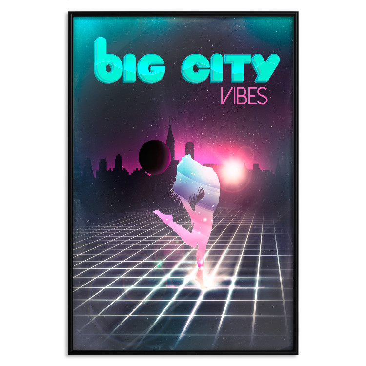 Wall Poster Big City Vibes - blue and pink captions in fantasy motif 123640 additionalImage 18