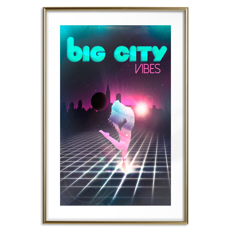 Wall Poster Big City Vibes - blue and pink captions in fantasy motif 123640 additionalImage 14