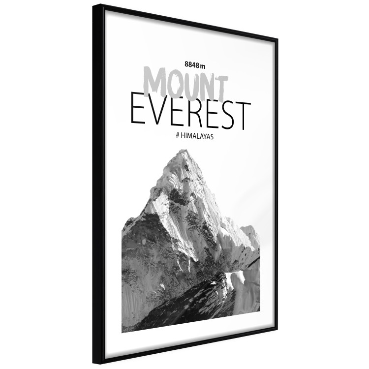 Poster Mount Everest - black and white mountain landscape with English captions 123740 additionalImage 11