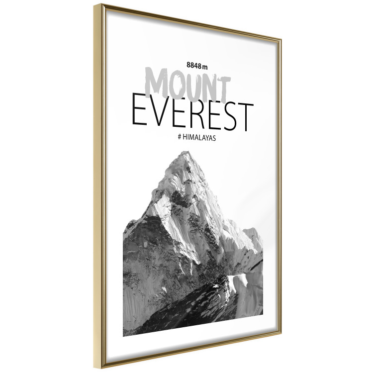 Poster Mount Everest - black and white mountain landscape with English captions 123740 additionalImage 6