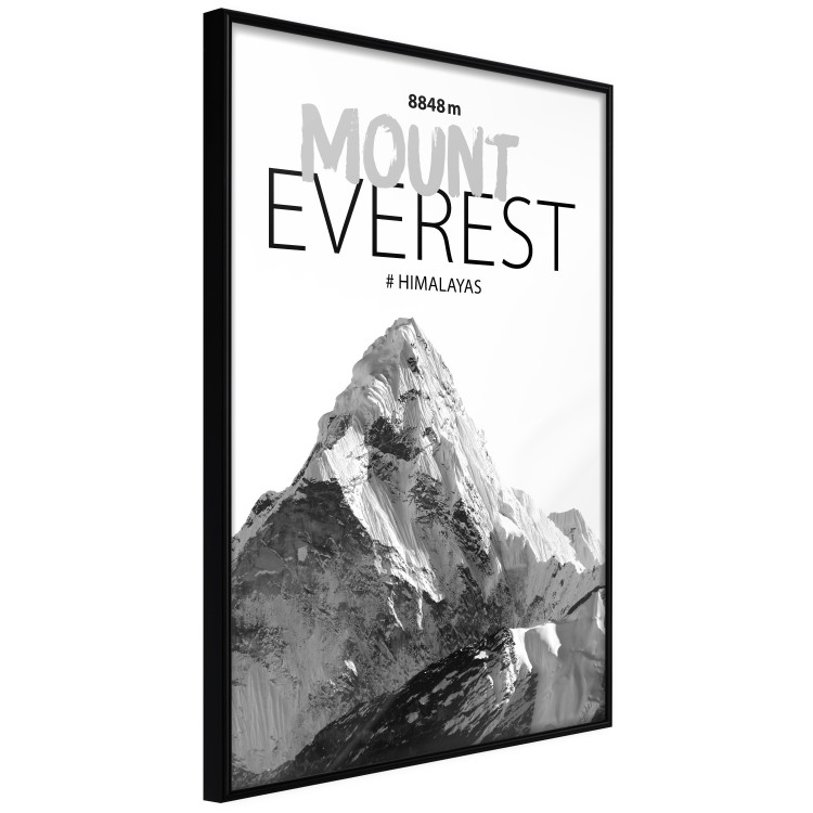 Poster Mount Everest - black and white mountain landscape with English captions 123740 additionalImage 10