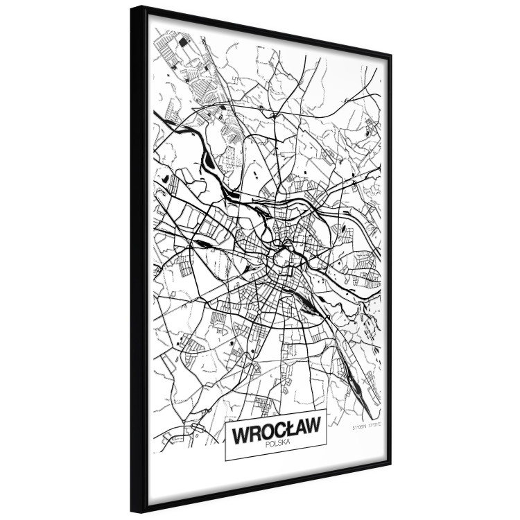 Wall Poster City Map: Wrocław - black and white map of Wrocław with city name 123840 additionalImage 12