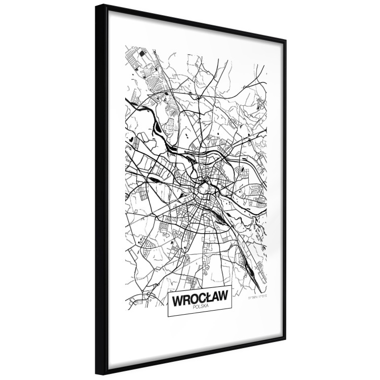Wall Poster City Map: Wrocław - black and white map of Wrocław with city name 123840 additionalImage 11