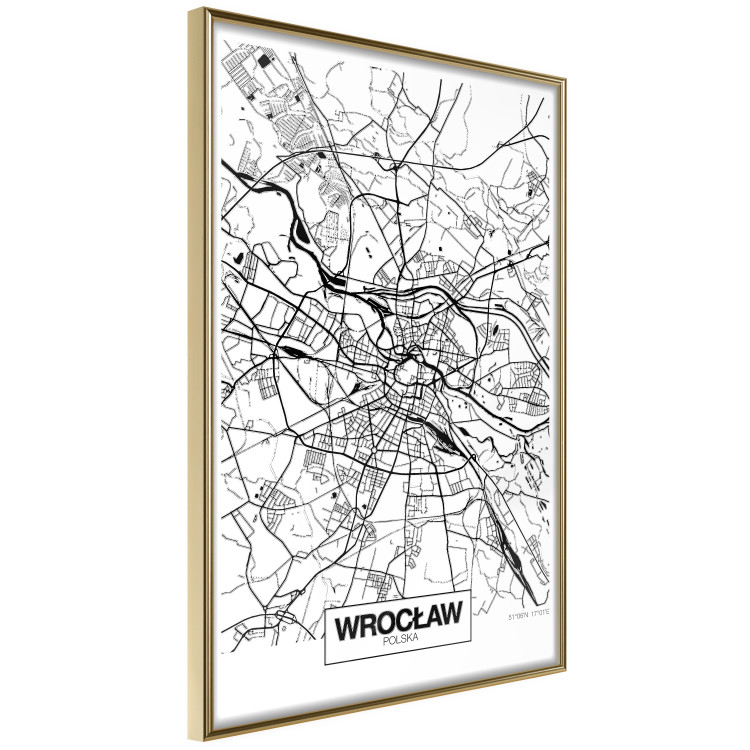 Wall Poster City Map: Wrocław - black and white map of Wrocław with city name 123840 additionalImage 12